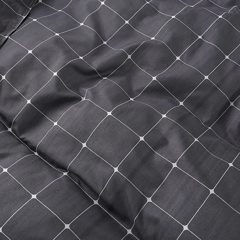 Solstice Home Textile Dark Gray Bedding Set Geometric Plaid Simple Duvet Cover Pillowcase Adult Teenage Man Bed Linen No Sheet Solstice Home Textile Dark Gray Bedding Set Geometric Plaid Simple Duvet Cover Pillowcase Adult Teenage Man Bed Linen No Sheet