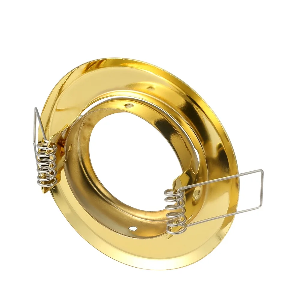 Горячая Круглый Золотой металлический светодиодный встраиваемый потолочный светильник регулируемые крепежи рамка для GU10 MR16 Лампа Приспособление для корпуса