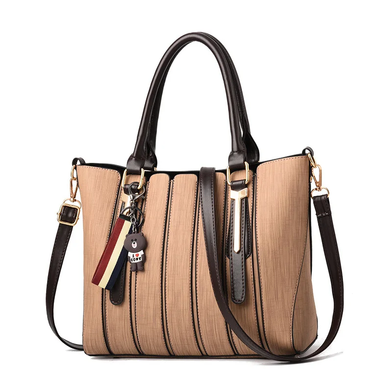 Women Handbag Stitching Style Bolsos Mujer Luxury Handbags Women Bag Designer Bear Pendant Crossbody Bag Sac A Main Totes SS7143 (5)