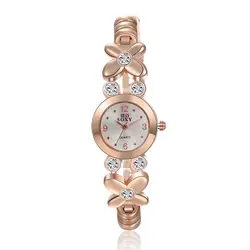 Soxy часовой бренд Новинки для женщин модные розового золота кварцевые часы Роскошный горный хрусталь браслет часов Hour Clock Relojes Relogio feminino