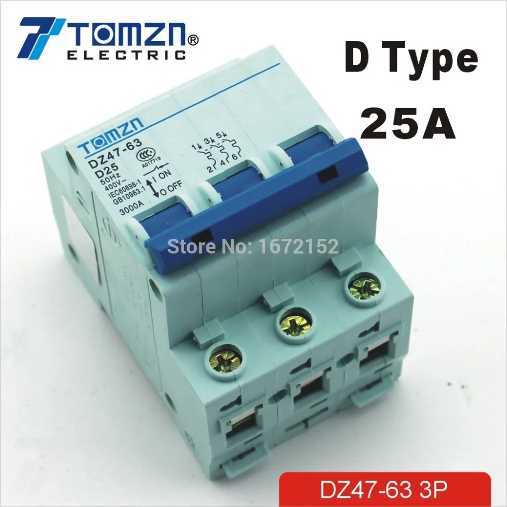 все цены на 3P 25A D type 240V/415V Circuit breaker MCB 4 POLES онлайн