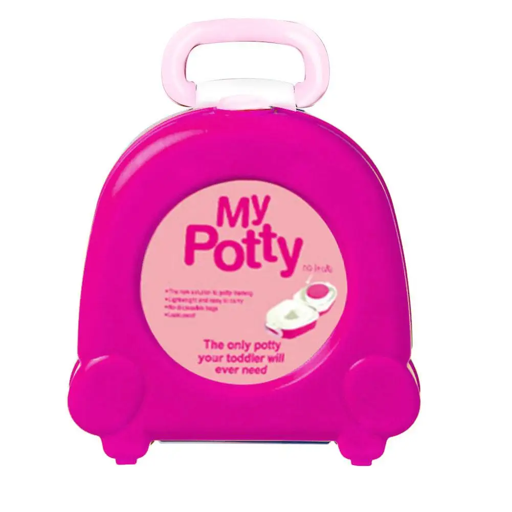 Baby Potty Toilet Training Pan Toilet Seat Children's Pot Kids Bedpan Portable Urinal Car Squatty Potty Cartoon Cute Pot - Цвет: Hot Pink