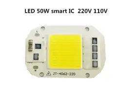 Светодио дный 20 шт./лот LED IC COB высота мощность Вт 50 Вт 55 Вт 220V 110V лампы чипы Smart IC подходит для DIY водителя интегрированный драйвер для