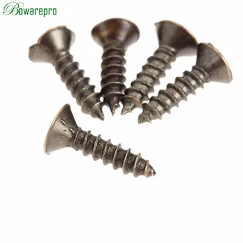 

200pcs Tone 10x2.5mm Flat Round Head Screws Fit Hinges Recessed Countersunk Self-Tapping Screws Hardware Cap Bolts Nuts Bronze