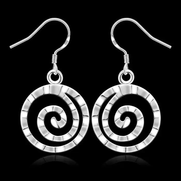

Free Shipping!!Wholesale silver plated Earring,925 jewelry silver,Round Thread Earrings SMTE353