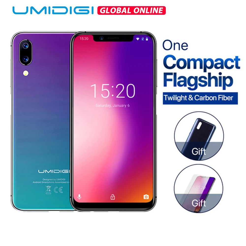 

UMIDIGI ONE Global Version 5.9"Fullsurface Mobile Phone Android 8.1 P23 Octa Core 4GB 32GB Smartphone 12MP+5MP Dual 4G Cellphone