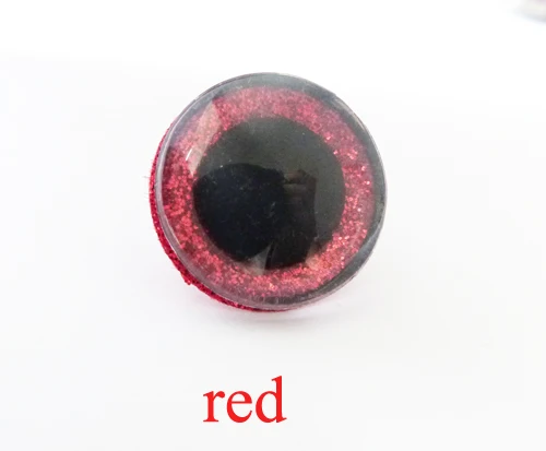 red color 20 шт./лот-16 мм-20 мм-25 мм прозрачные трапециевидные пластиковые безопасные игрушечные глаза и блестящие нетканые материалы и жесткие шайбы-цвет и размер - Цвет: red color