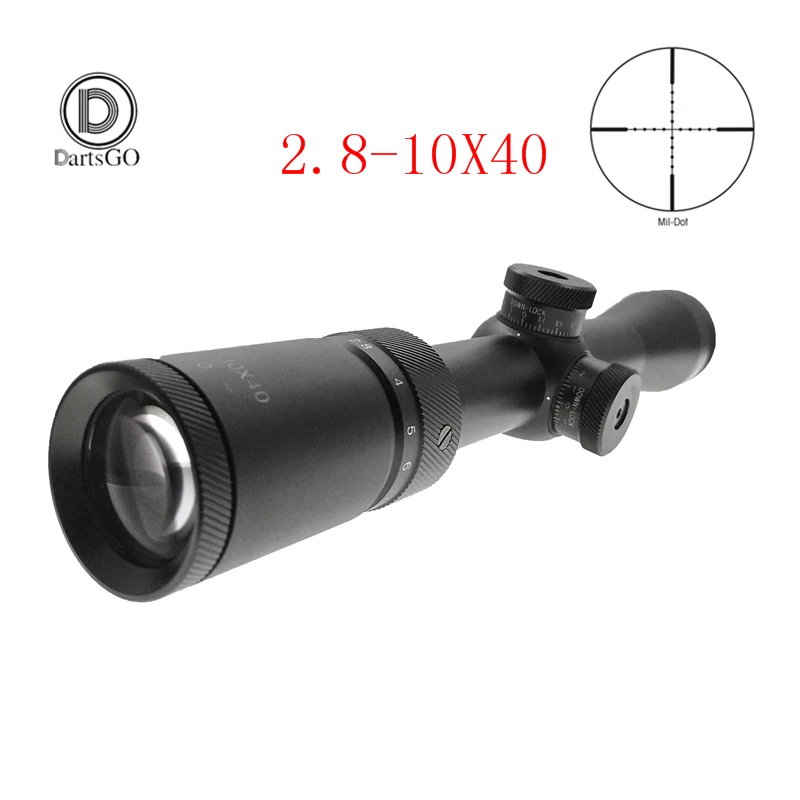 

DDartsGO 2.8-10X40 Optics Riflescopes mid-dot Illuminated Reticle Rifle Scope Hunting /w Protective SEE-THRU Lens Cover