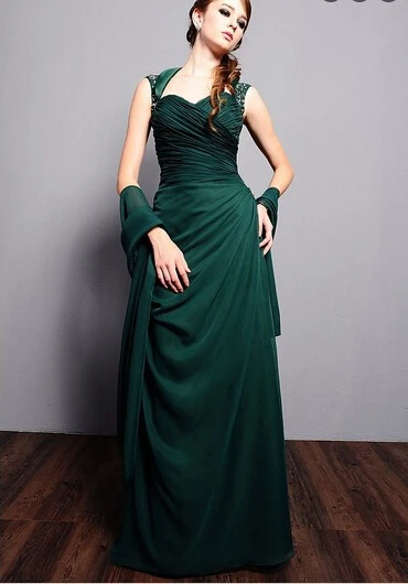 Бисероплетение реальные изображения шифон для женщин вечернее платье Vestidos Formales Длинные мать невесты платья - Цвет: Зеленый