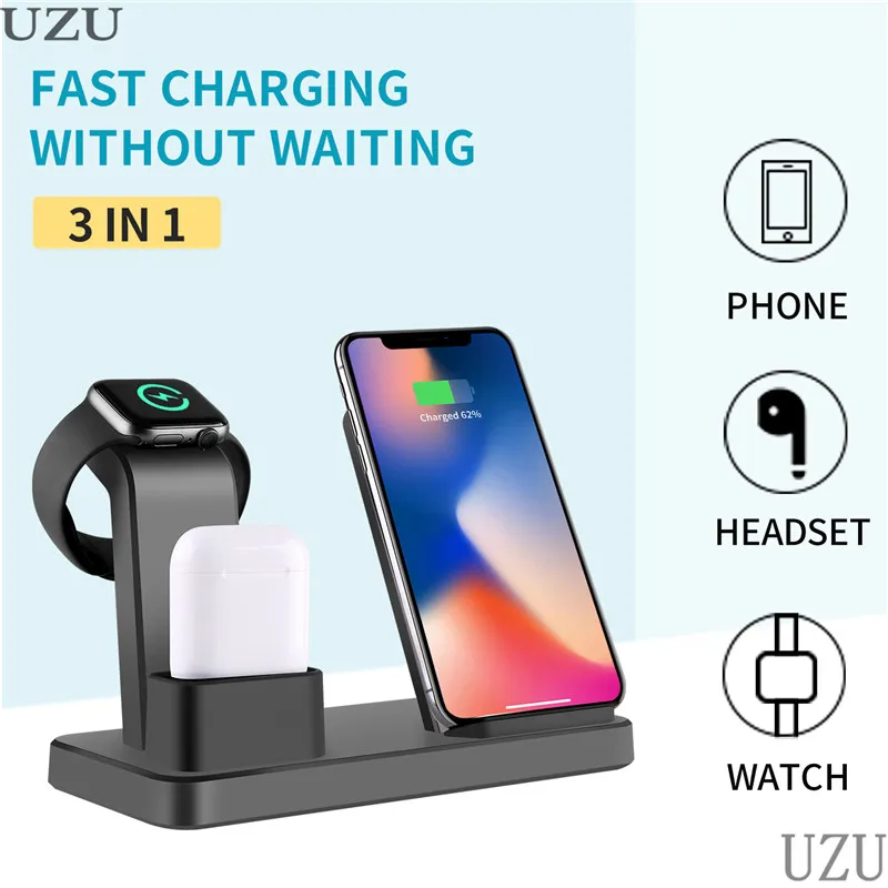 

Wireless Charging stand for iphone Apple Watch Airpods 3 in 1 Quick Charger Charge Dock Station for iphone Apple Watch Airpods