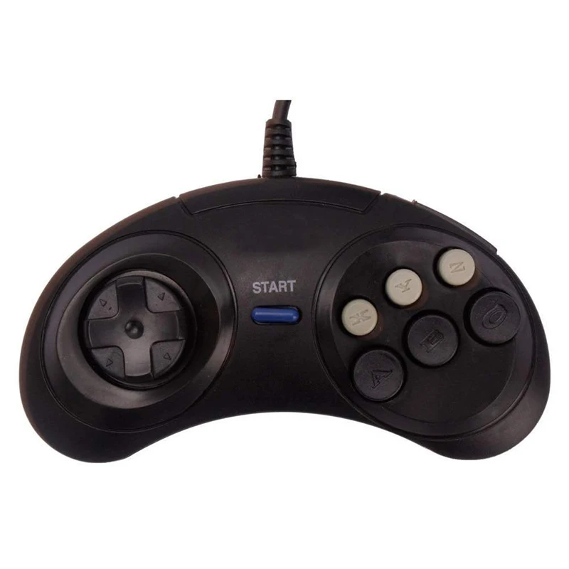 2 x Классический игровой контроллер кнопки проводной 6 Кнопка джойстика для sega mega drive 2 Genesis/MD2 y1301/PC/Mac gameads