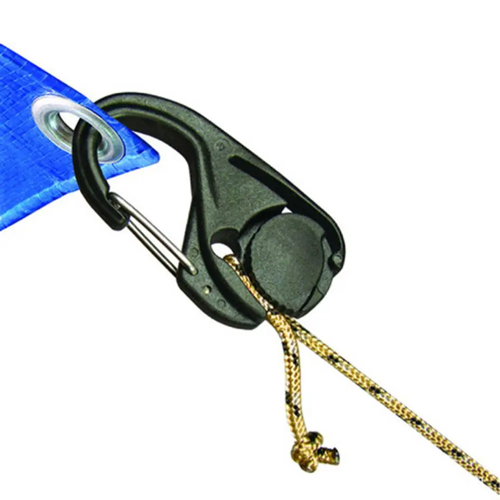 2PCS Outdoor Camping Tent Cord Tightener Lightweight Plastic Tie Hook Carabiner Clip Tool And Cord Rope For Tents Accessories