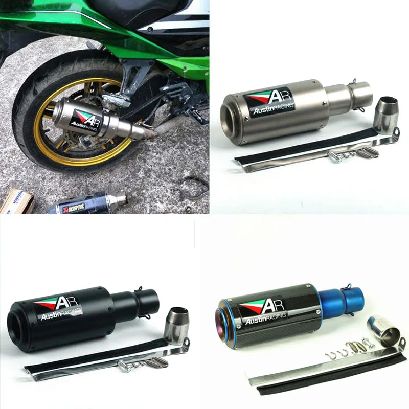 

51mm Universal Motorcycle AR Exhaust Muffler Modified Pipe pitbike escape moto For benelli trk 502 xsr700 yz 125 bn600 fz8