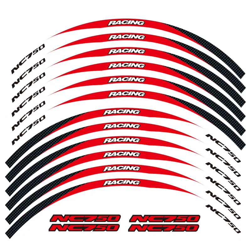 Новинка, высокое качество, 12 шт., подходит для колес мотоцикла, стикер, полоса, светоотражающий обод для Honda NC750S NC750X NC750