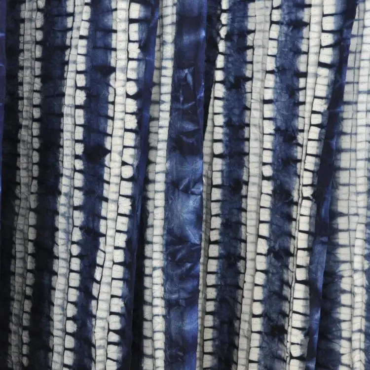 

High quality pure cotton fabrics Handmade Indigo Tie-dyeing with Pure Plants fabric Blue and white pattern cotton fabric