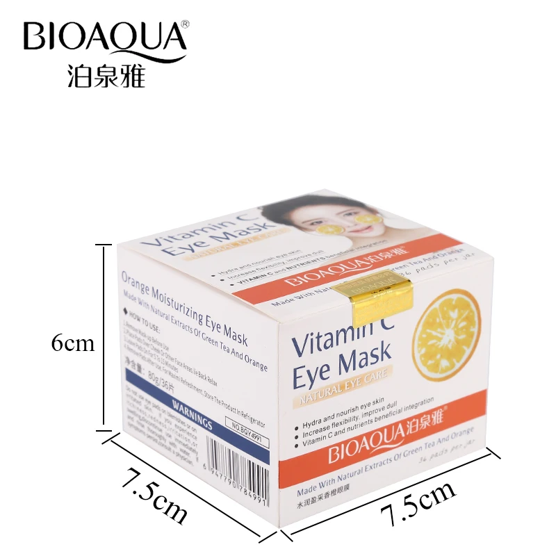 Бренд BIOAQUA оранжевая освежающая и успокаивающая маска для глаз уход за кожей