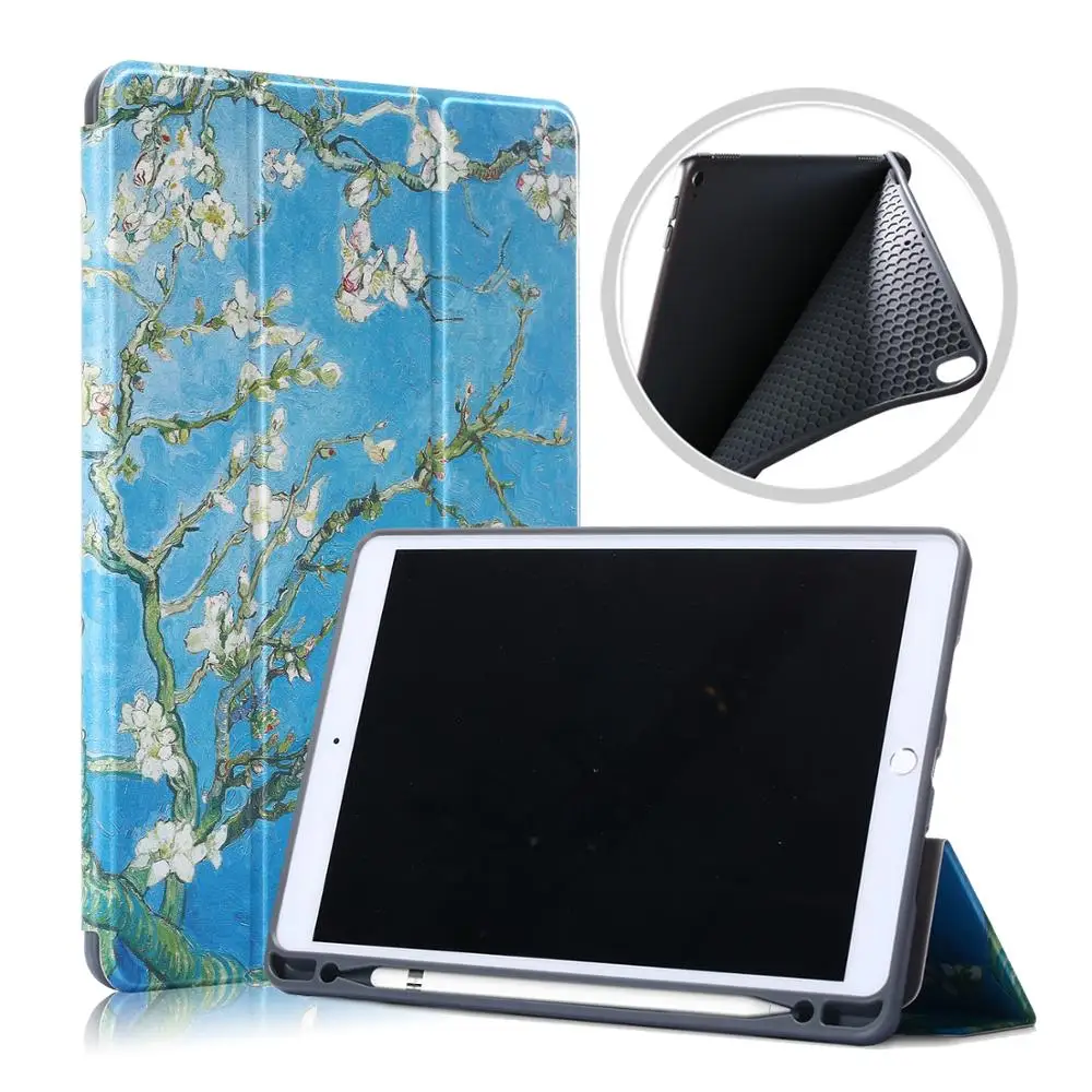 

GOOYIYO - 2019 Case For iPad Air 3 10.5 PU Leather Case Soft TPU Back Shell Trifold Stand Pro 10.5 Magnetic Cover With Pen Scoop