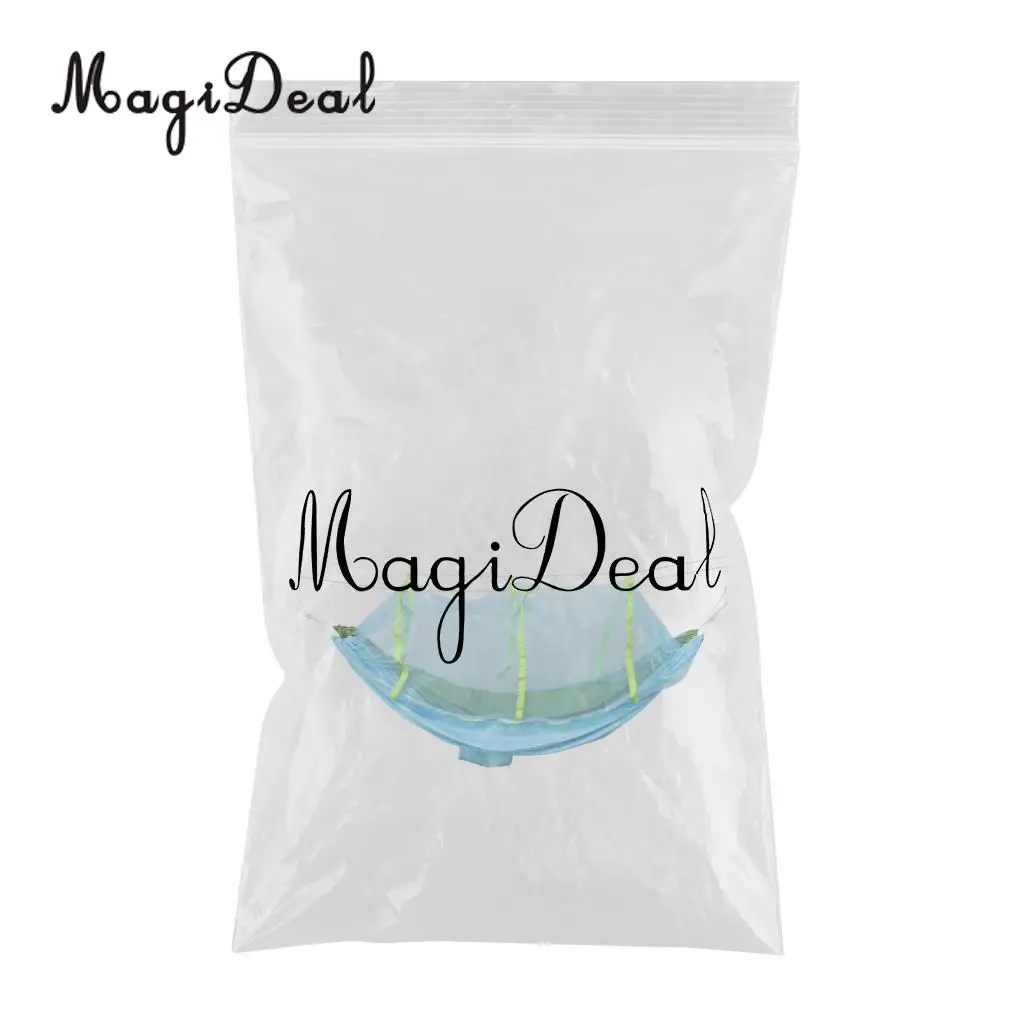 MagiDeal Portable Jungle Parachute Hammock Camping Outdoor Hanging Bed With Mosquito Net and 2 Hanging Straps