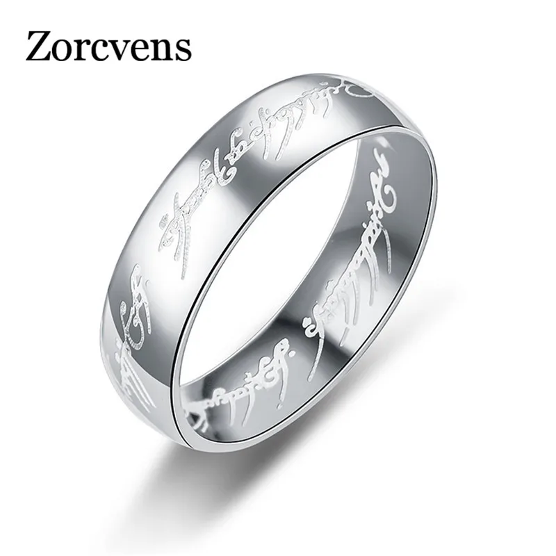 

LETAPI Fashion Letter Rings Black/Gold/Silver Stainless Steel Rings Titanium Steel 6MM Men Rings