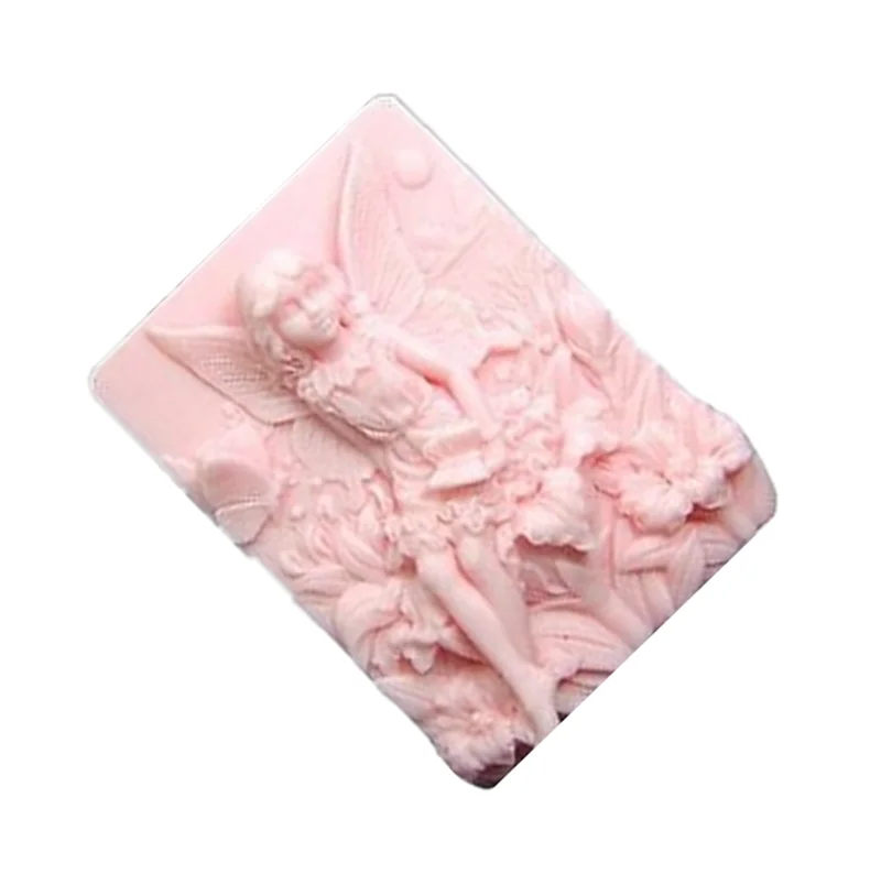 

silica gel soaps mold flower fairy pattern Soap Making Tool Square Handmade Craft Soap Silicone Mold