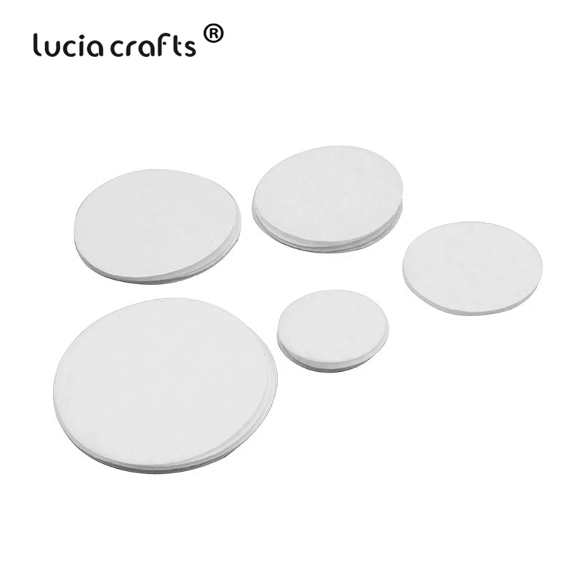 Lucia crafts 50pcs/100pcs 2-6cm White Non Woven Felt Pads Fabric Cloth Craft DIY Home Patch Accessories B1203