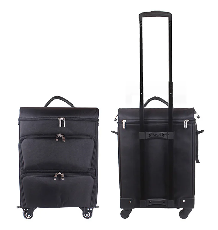Удобная косметичка многофункциональный большой емкости прокатки Чемодан Spinner бренд Профессиональный дорожные сумки чемодан на колесах