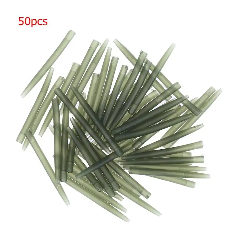 30/50/100 Pcs الصيد هوك كم أنبوب الشعر تزوير أليجنر الأكمام لينة مكافحة متشابكة ميضعة محطة معالجة الصيد اكسسوارات