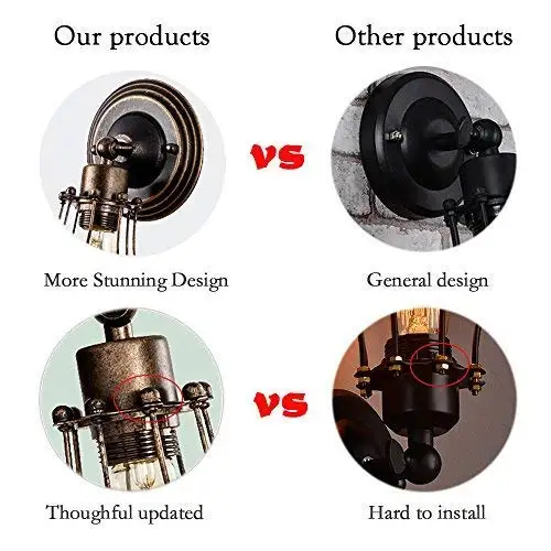 Промышленный винтажный настенный светильник, внутреннее освещение, регулируемый настенный светильник в металлической клетке, светильник для коридора, ресторана, спальни, светильник ing