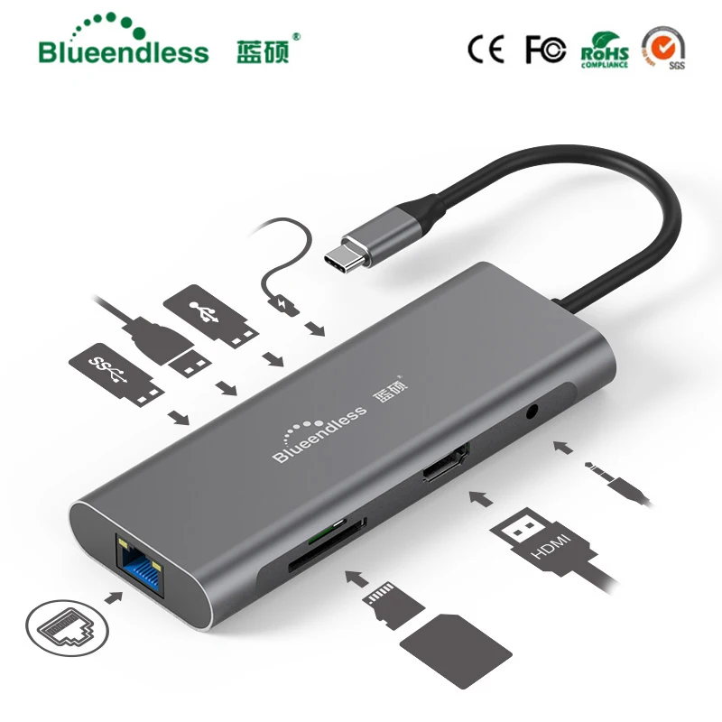 Blueendless Multi USB 3 0 HDMI адаптер для разветвителя с портами C HUB Type 1 Для MacBook Pro Аксессуары