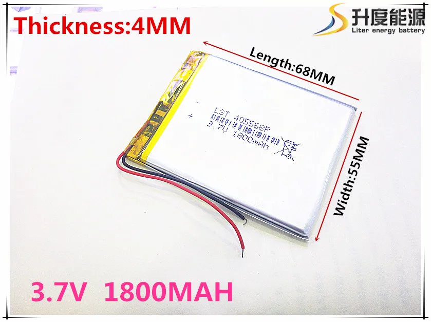 

Newest 405568 tablet battery 3.7V 1800 mAh Li ion Rechargeable Accumulator For Mobile Power Bank DIY E-book