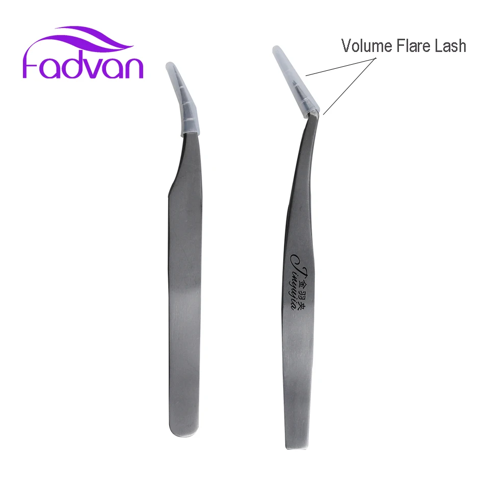 

Fadvan Big Eye's Secret Stainless Steel Eyelash Extension Straight Bend Tweezers Professional Volume Eye Lashes Tweezers