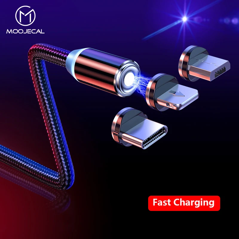 

MOOJECAL LED Micro USB Cable Fast Charging Magnetic Cabel For Android Samsung Xiaomi Mobile Phone Charger USB Charge Magnet Cord