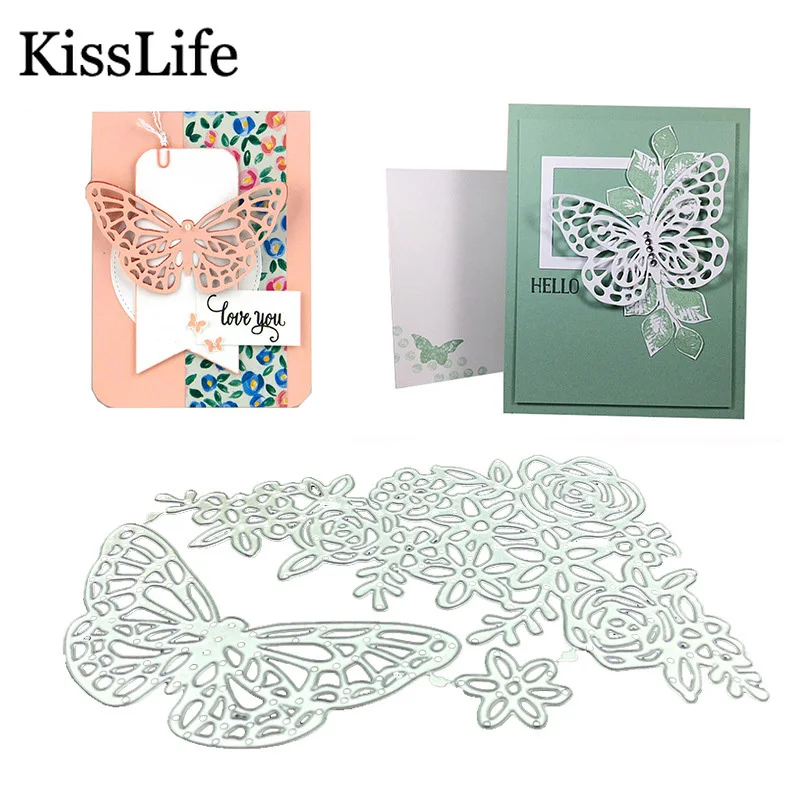 

New Flower Butterfly Metal Cutting Dies and Stamps Alinacrafts Scrapbooking Card Making Christmas Dies Frame Embossing Stencil