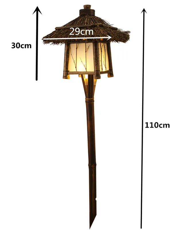 Водостойкий уличное напольное покрытие из бамбука лампа Винтаж ручной работы Азиатский Восточный садовый газон для дорожек и улиц