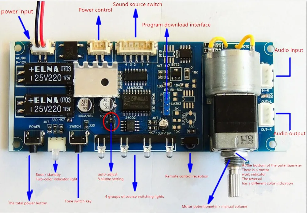 Пульт дистанционного управления громкость аудио источник сигналов потенциометр предусилитель доска DIY наборы