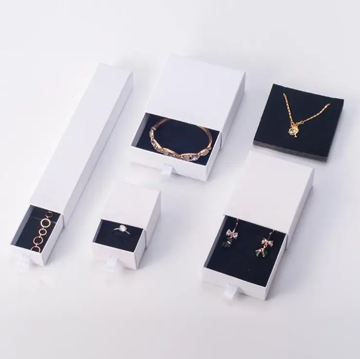 

10Pcs/lot Manufacture Custom White drawer Paperboard box packaging earring Bracelet necklace Pendant box