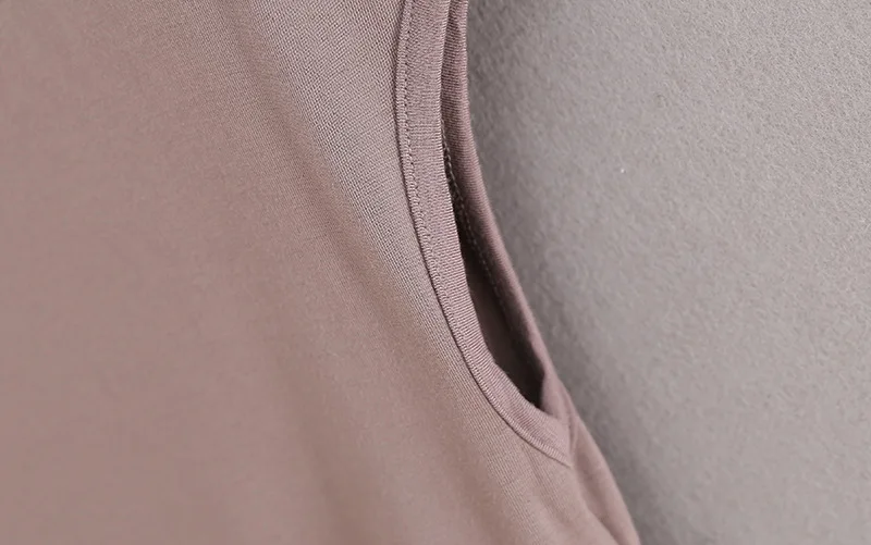 women fashion Summer Basic solid sleeveless T-shirt women autumn Tops Tees cotton turtleneck t shirt women camisetas mujer D122