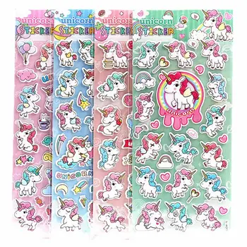 

Cute Cartoon Unicorn 3D Decorative Stickers Scrapbooking Stick Label Diary Stationery Album Stickers Kids Gifts Random Color