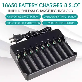

18650 Battery Charger 8 Bay for Rechargeable Batteries and Universal Smart Battery Charger for 18650