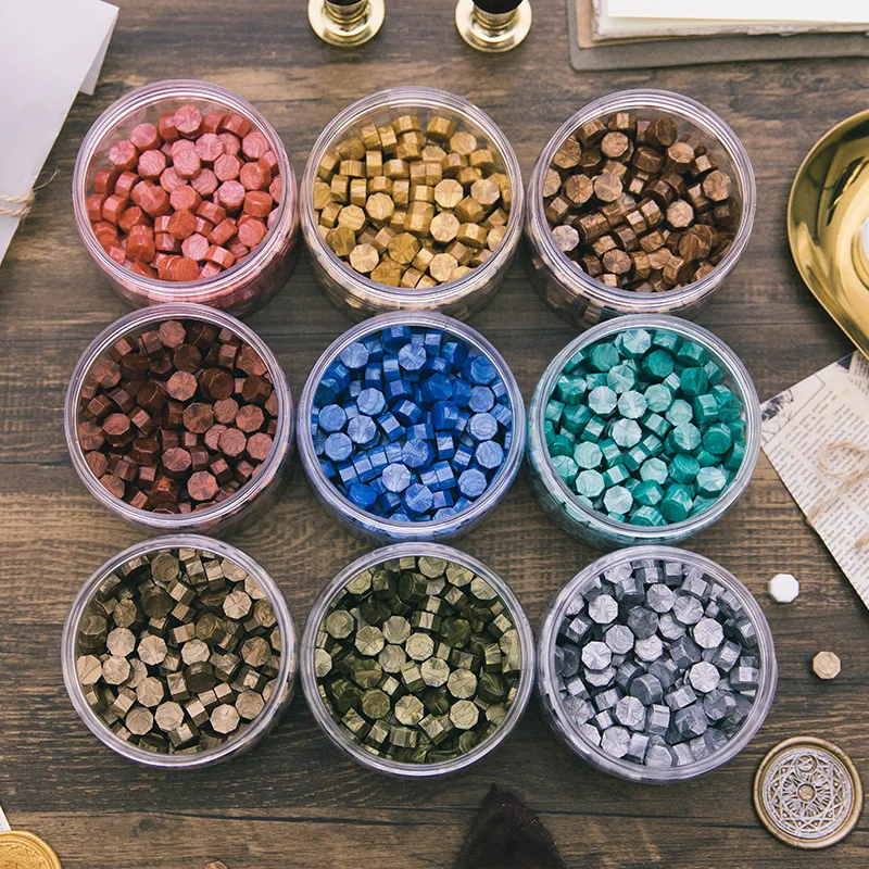 

170PCS Wax Sealing Beads Octagon Colorful Seal Beads for DIY Wedding Envelope Postage Letter Retro Wax Seal Stamp
