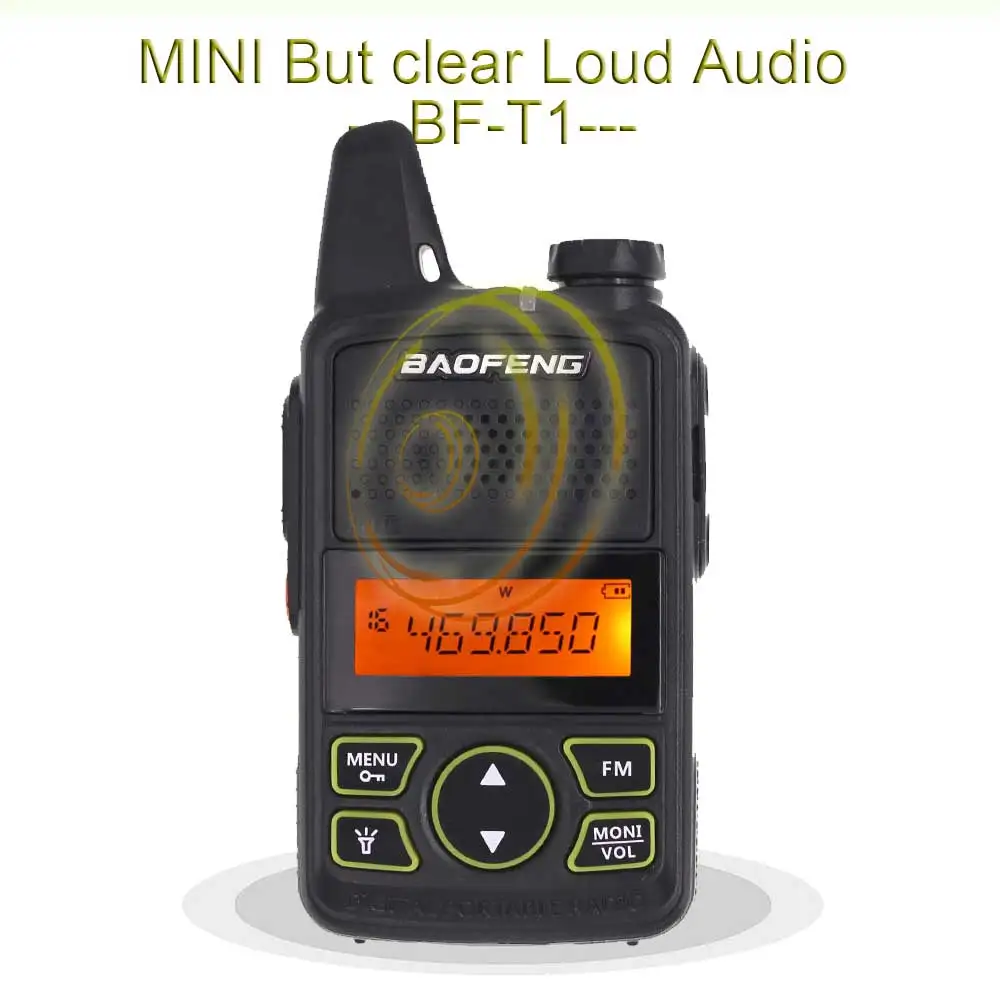 100% оригинальный 2 шт. BAOFENG BF T1 UHF 400 470 МГц Мини Портативная двухсторонняя