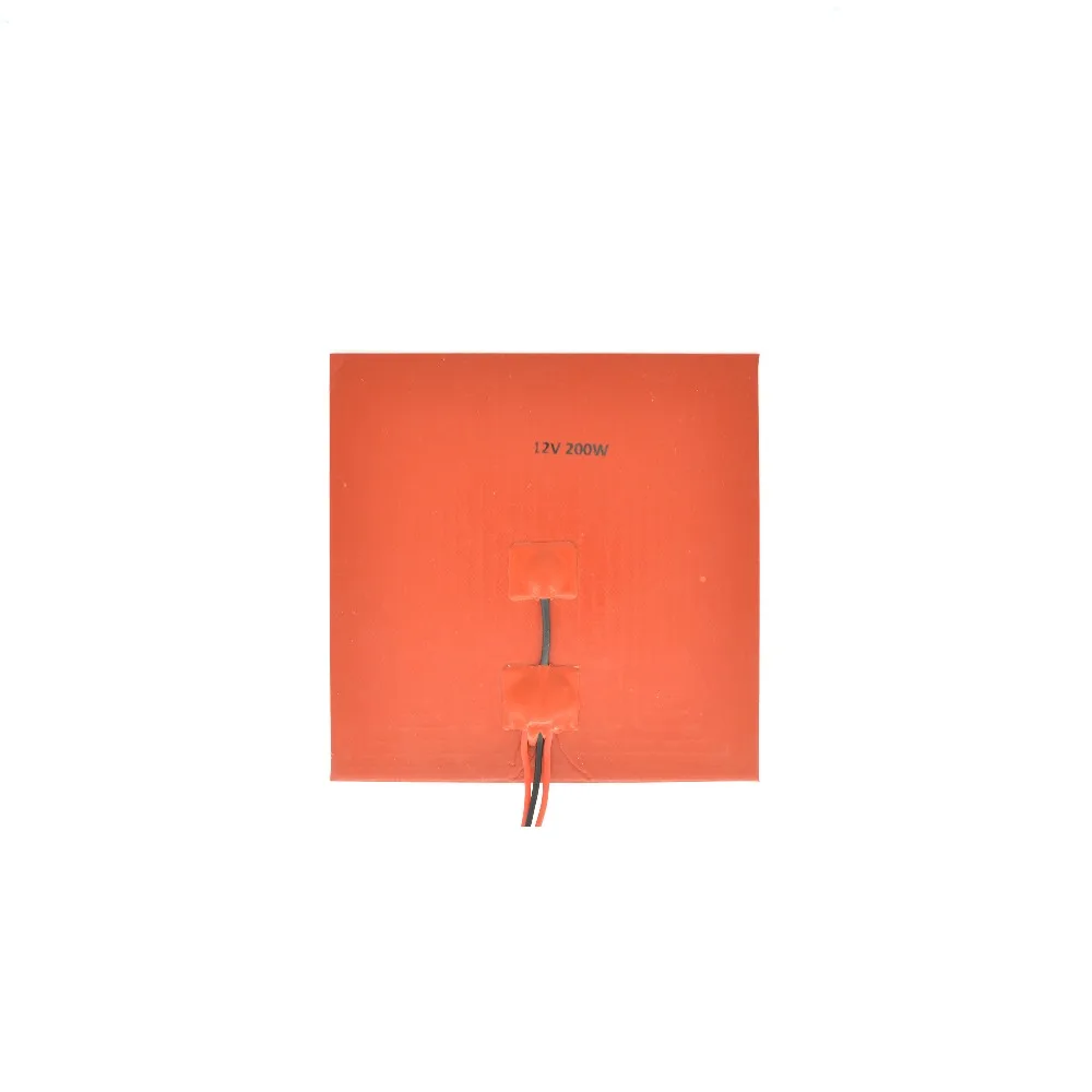 

12V 200mm square silicone rubber flexible heater pad with 3M tape