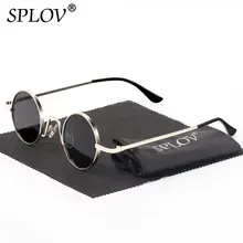 SPLOV Vintage Rap Gafas De Sol hombres mujeres estilo Steampunk Hip-Hop pequeño redondo Gafas con montura metálica Retro Gafas De Sol No caso