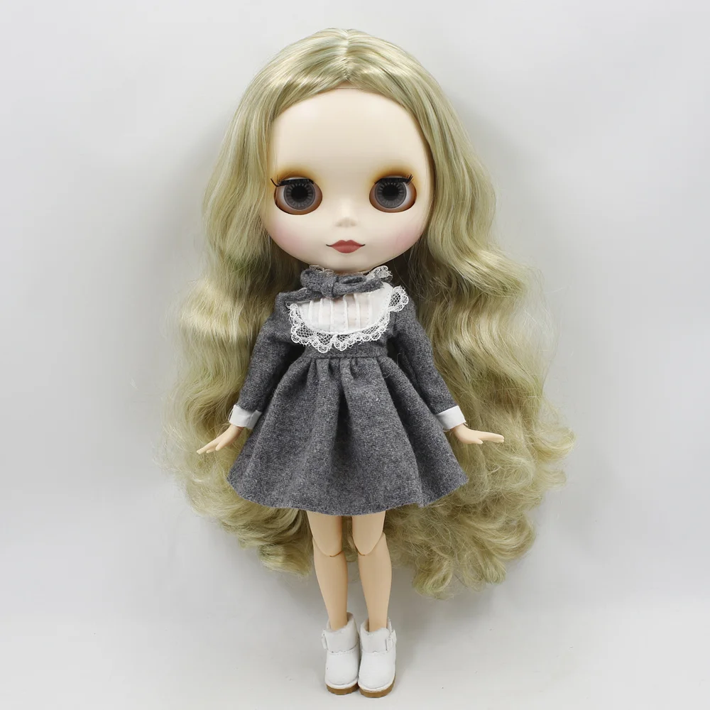 ICY DBS шарнирная кукла Blyth toy Joint body коричневый микс золотые волосы матовое лицо 30 см