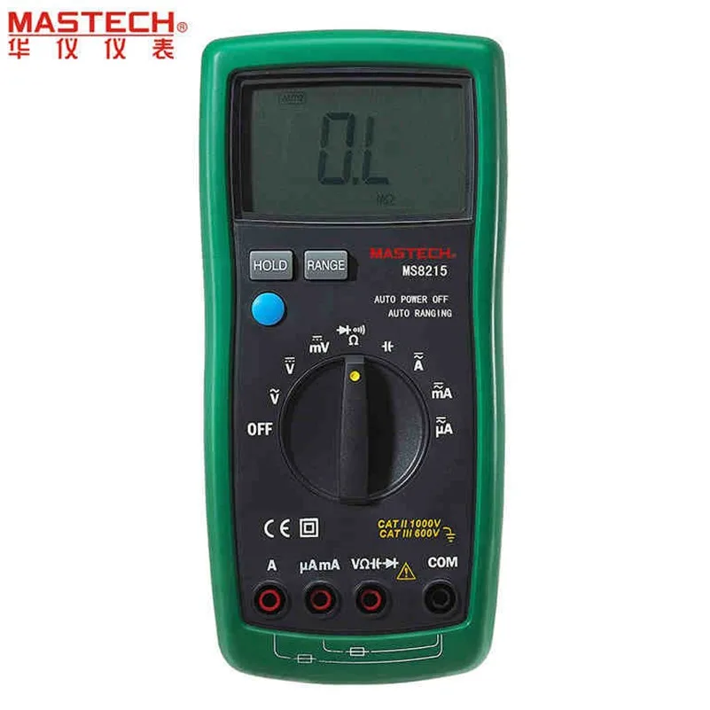 Protegidas contra Sobrecarga Medidor de Capacitor Mastech Auto Gama Multímetro Digital Dmm ac – dc Amperímetro Voltímetro Ohm Tester Ms8215