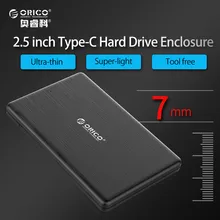 ORICO 2.5 Inch TYPE-C HDD Case USB3.1 Gen1 5Gbps External Hard Drive Disk Enclosure HighSpeed Case for SSD Support UASP SATA III