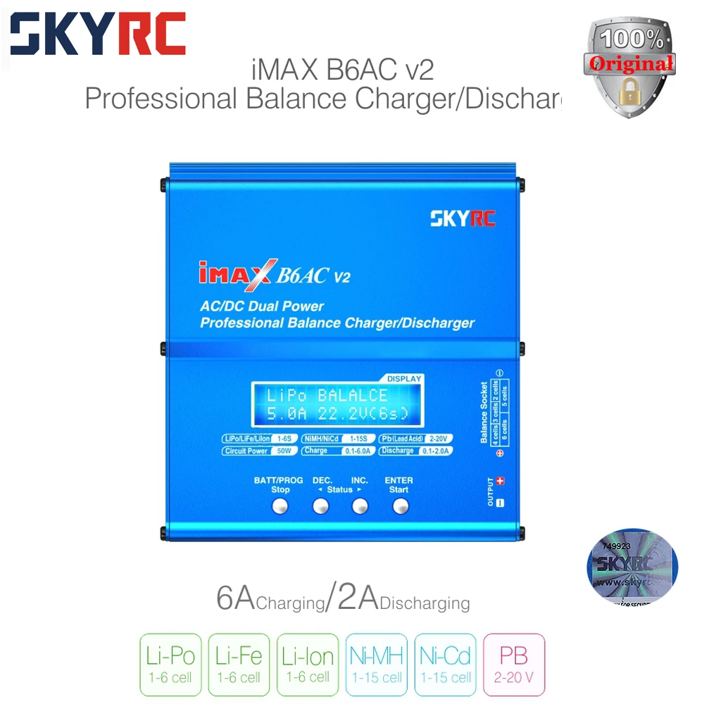 Prix pour 100% D'origine SKYRC IMAX B6AC Chargeur 50 W Lipo Équilibre de La Batterie RC Déchargeur Hélicoptère Quadcopter Avec Power Adapter Prix pour 100% D'origine SKYRC IMAX B6AC Chargeur 50 W Lipo Équilibre de La Batterie RC Déchargeur Hélicoptère Quadcopter Avec Power Adapter