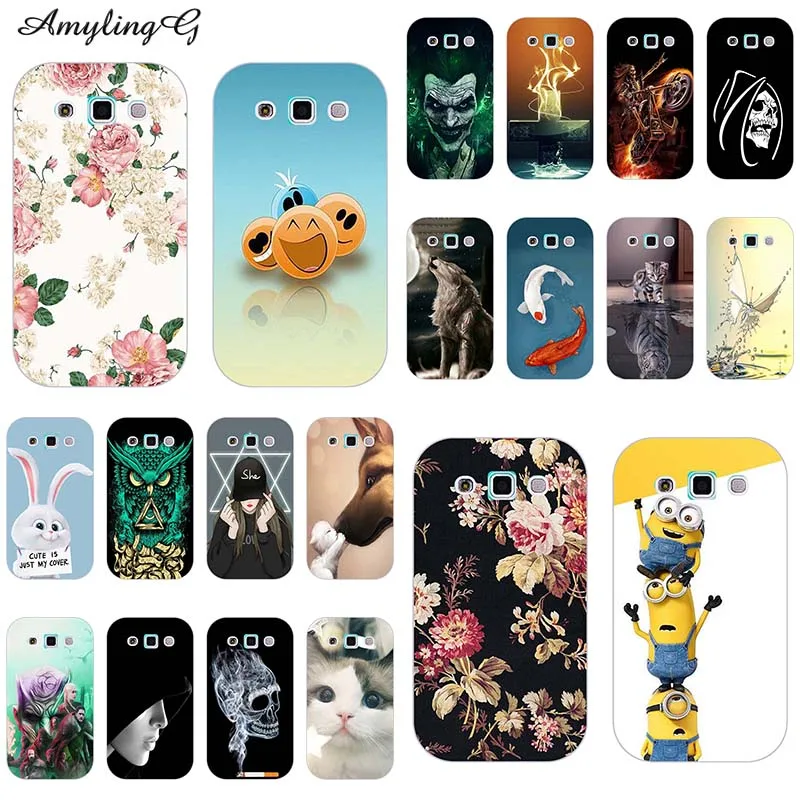 

Silicone Patterned Case For Samsung Galaxy Win i8552 i8558 i8550 gt-i8552 Cover Flower Bear Cat Dog Printed Animal Phone Case