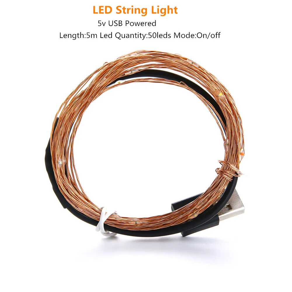 USB LED String lights Holiday lighting For Fairy Christmas Garland Wedding Party Decoration