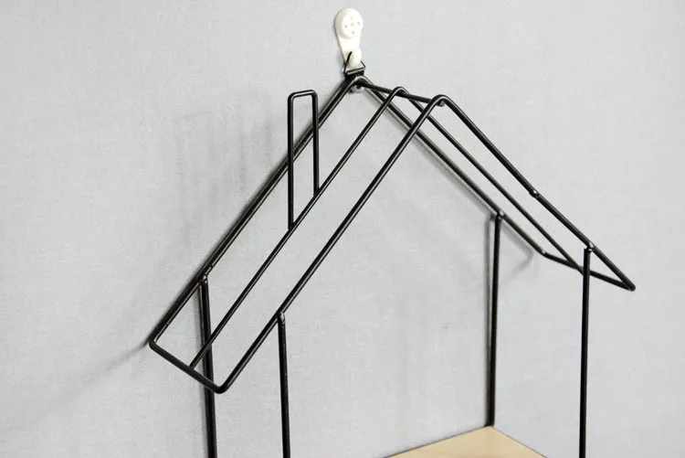 Креативный минималистичный японский крючок для гостиной настенный стеллаж для хранения железа в форме маленького дома настенная вешалка декоративная полка